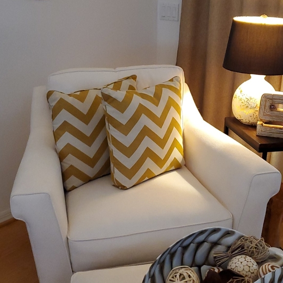 All Modern Other - Chevron Mustard Yellow 2 Accent pillows